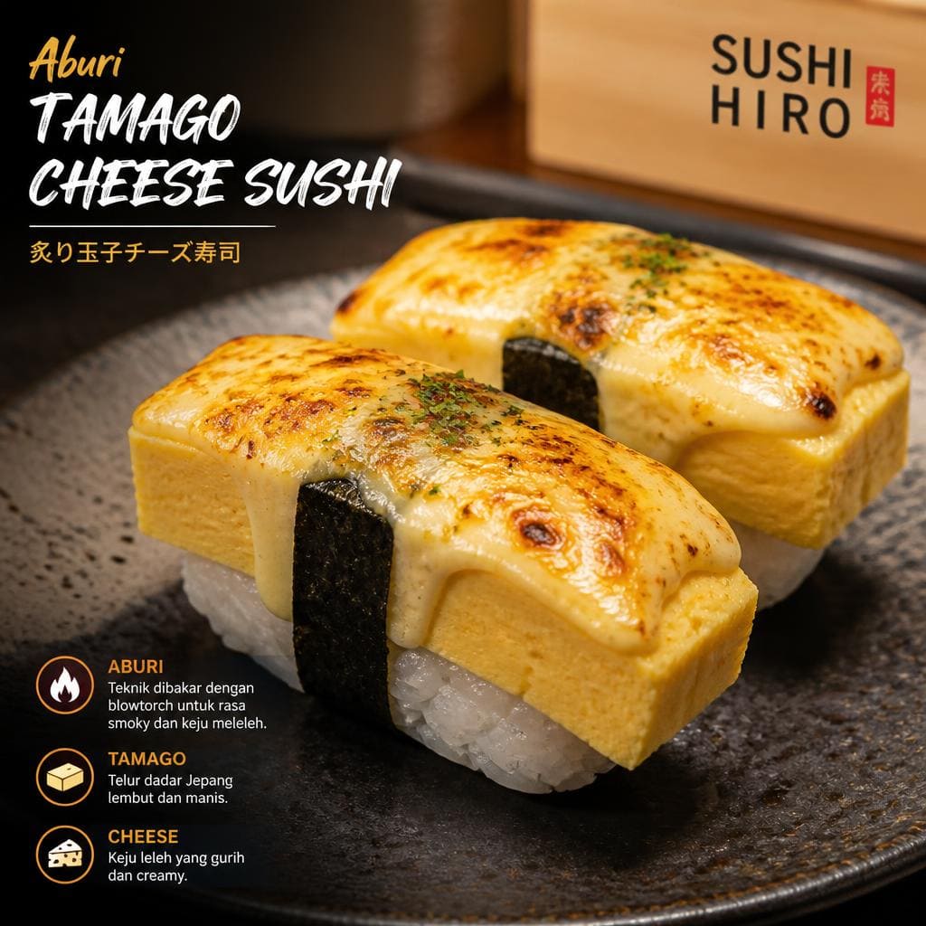 Aburi Tamago Cheese Sushi Sushi Hiro